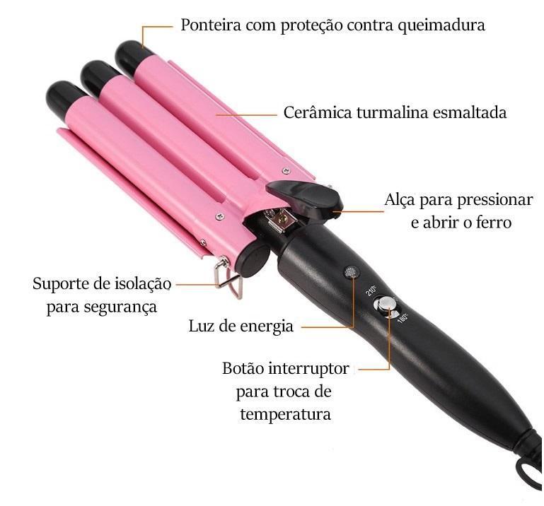 MODELADOR DE CACHOS TRIONDAS BEACHWAVE - TechnoLoja