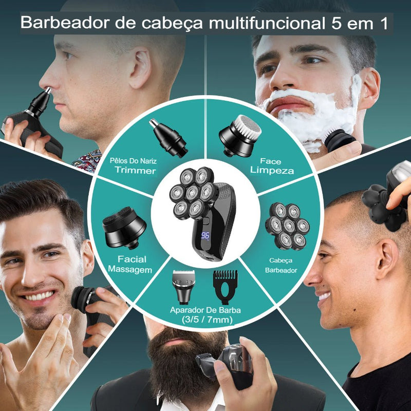 Barbeador Masculino Elétrico - Ksen 5 em 1 - TechnoLoja