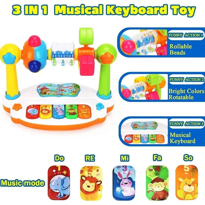 Brinquedo Musical Educativo Para Crianças 3 em 1 - TechnoLoja