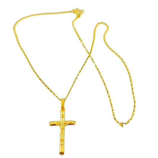 Colar Masculino com Pingente Cruz em Aço Inoxidável - TechnoLoja