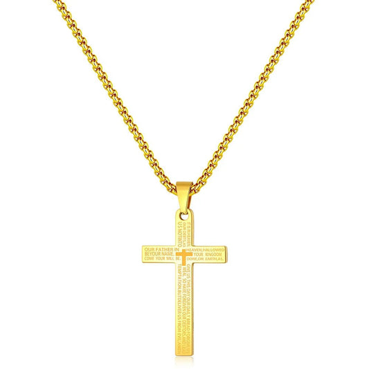 Colar Masculino em Aço inoxidável com Pingentes em Forma de Cruz - TechnoLoja