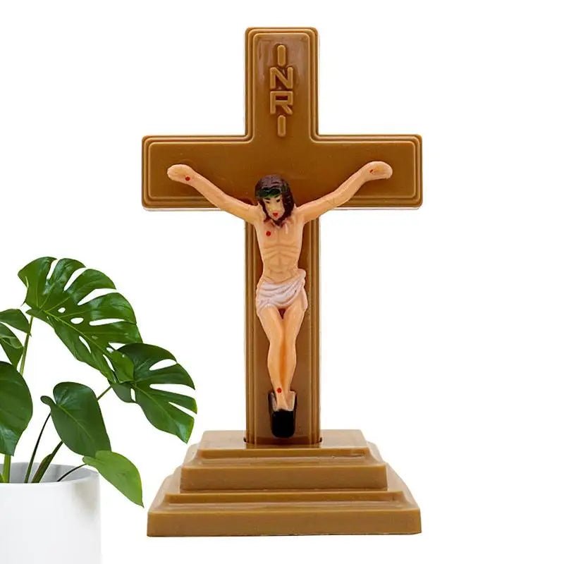 Crucifixo de Mesa Jesus Cristo Brilha no Escuro - TechnoLoja