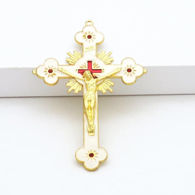 Crucifixo para Decoração em Aço inoxidável Jesus Cristo - TechnoLoja