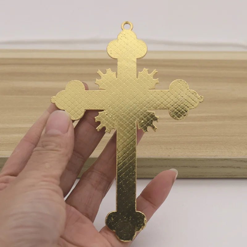 Crucifixo para Decoração em Aço inoxidável Jesus Cristo - TechnoLoja