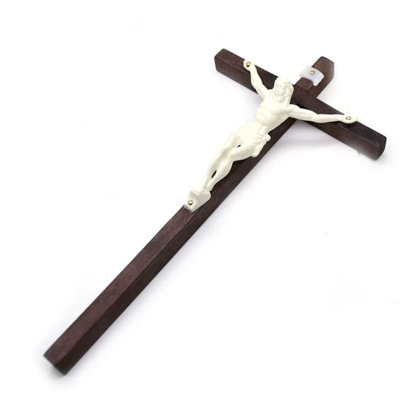 Crucifixo Religioso De Madeira Sólida Decoração De Casa E Escritório - TechnoLoja