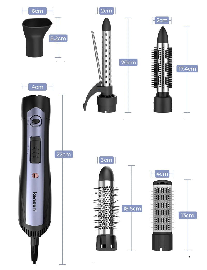 Escova Secadora - 5 Em 1 Kemei - TechnoLoja