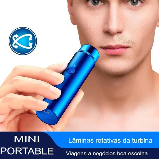 Mini Barbeador Elétrico Portátil 2 em 1 (Barba e Cabelo) - TechnoLoja