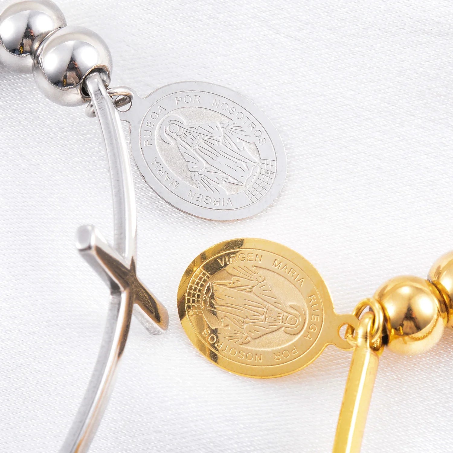 Pulseira Religiosa em Aço inoxidável com Pingente Cruz e Jesus Cristo - TechnoLoja