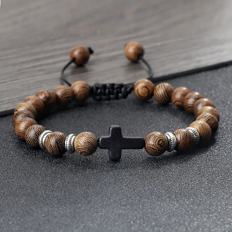 Pulseiras Religiosa de Pedras Natural Unissex - TechnoLoja