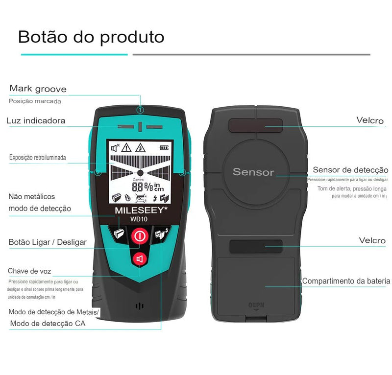 Scanner de Parede Detector de Tubo - Mileseey - TechnoLoja