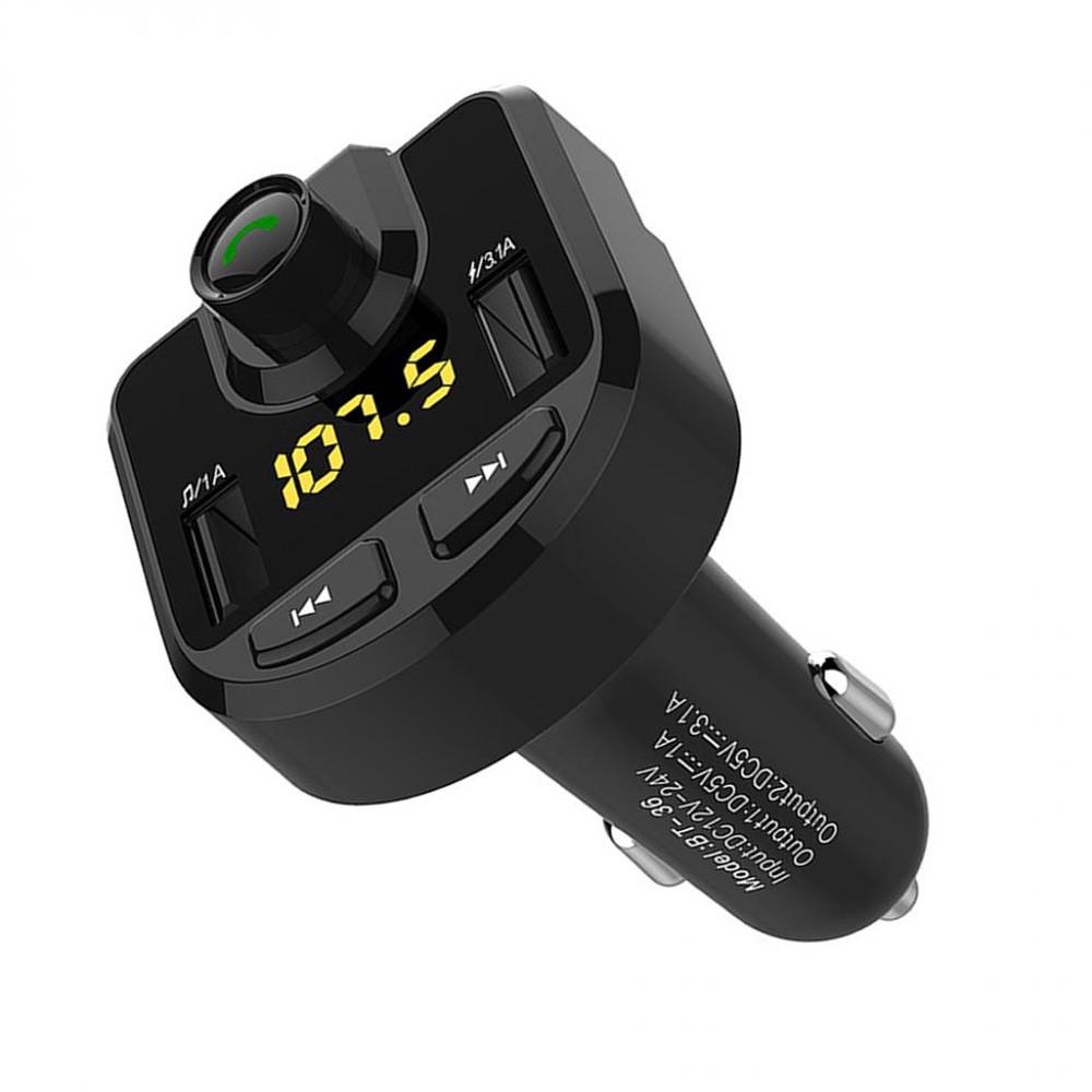 Adaptador Transmissor FM Sem Fio Bluetooth para Carro - TechnoLoja