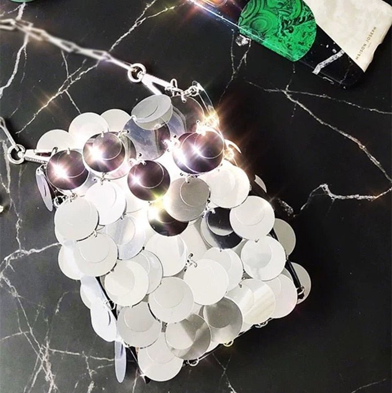 Bolsa Brilho Paetês Prateada - Frete Grátis - TechnoLoja