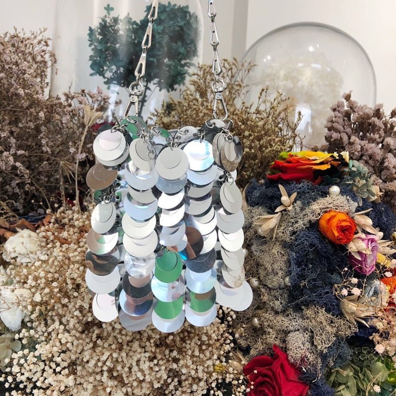 Bolsa Brilho Paetês Prateada - Frete Grátis - TechnoLoja