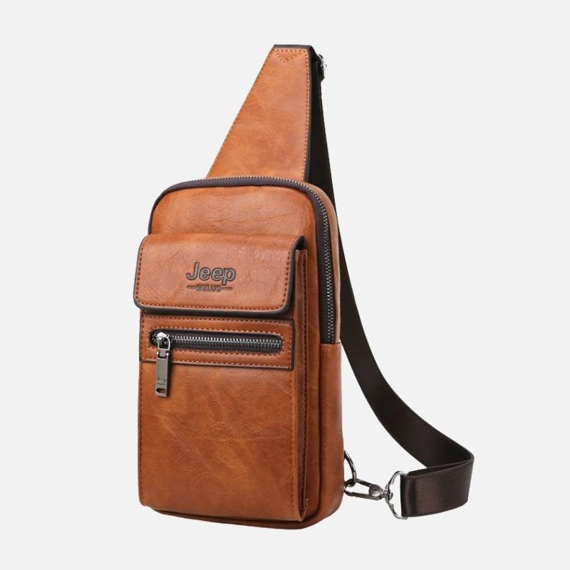 Bolsa JEEP de Couro Masculina Transversal Tiracolo - Frete Grátis - TechnoLoja