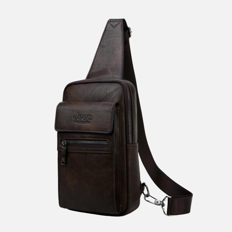 Bolsa JEEP de Couro Masculina Transversal Tiracolo - Frete Grátis - TechnoLoja