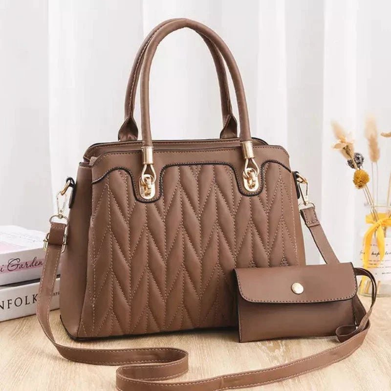 Bolsa Transversal Feminina de Couro + Carteira Feminina de Couro - Frete Grátis - TechnoLoja