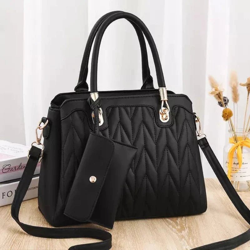 Bolsa Transversal Feminina de Couro + Carteira Feminina de Couro - Frete Grátis - TechnoLoja