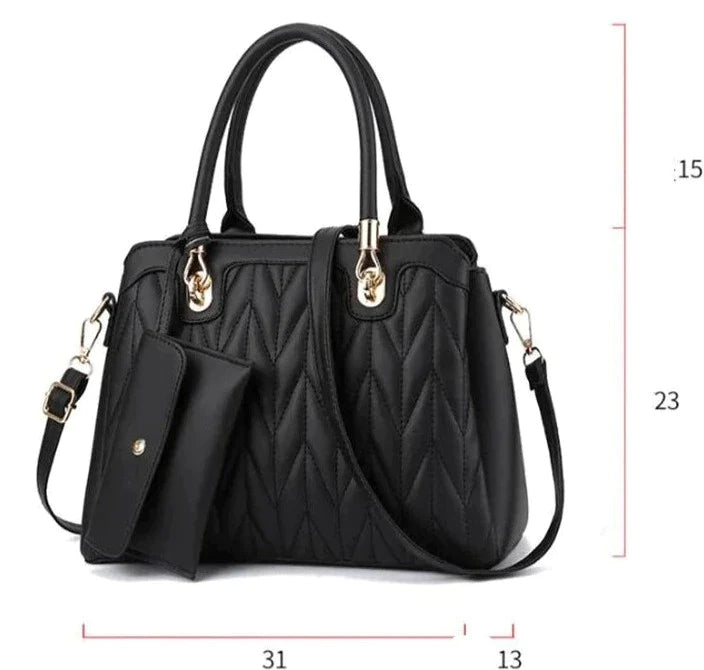 Bolsa Transversal Feminina de Couro + Carteira Feminina de Couro - Frete Grátis - TechnoLoja