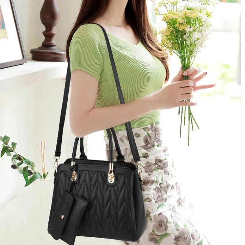 Bolsa Transversal Feminina de Couro + Carteira Feminina de Couro - Frete Grátis - TechnoLoja