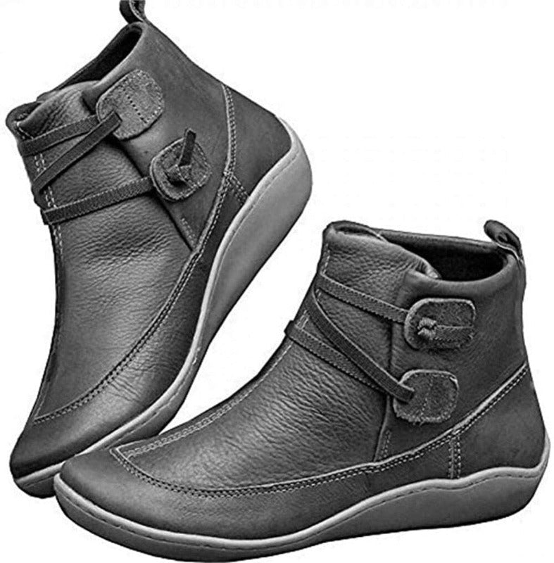 Bota de Couro Cano Curto Feminina - Frete Grátis - TechnoLoja