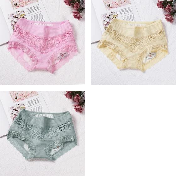 Calcinha Menstrual com Renda Anti Vazamento Absorvente - KIT 3 PEÇAS - TechnoLoja