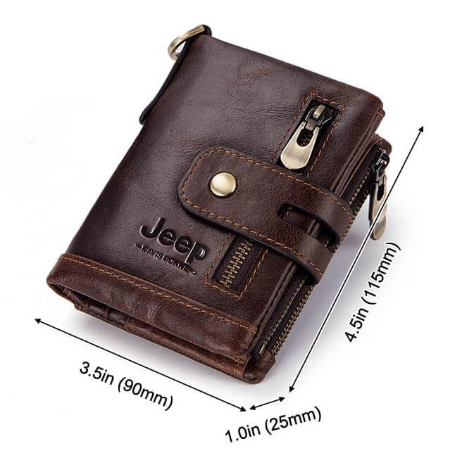 Carteira JEEP de Couro Antifurto com Zíper - Frete Grátis - TechnoLoja