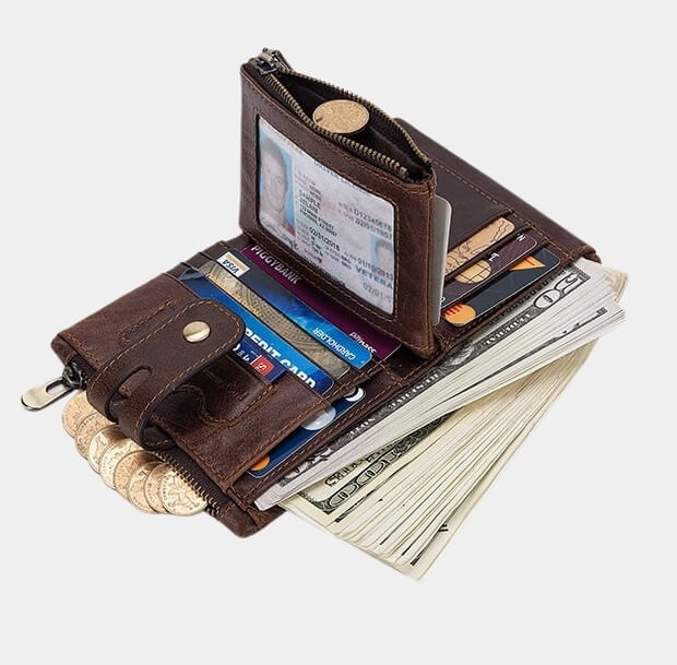 Carteira JEEP de Couro Antifurto com Zíper - Frete Grátis - TechnoLoja