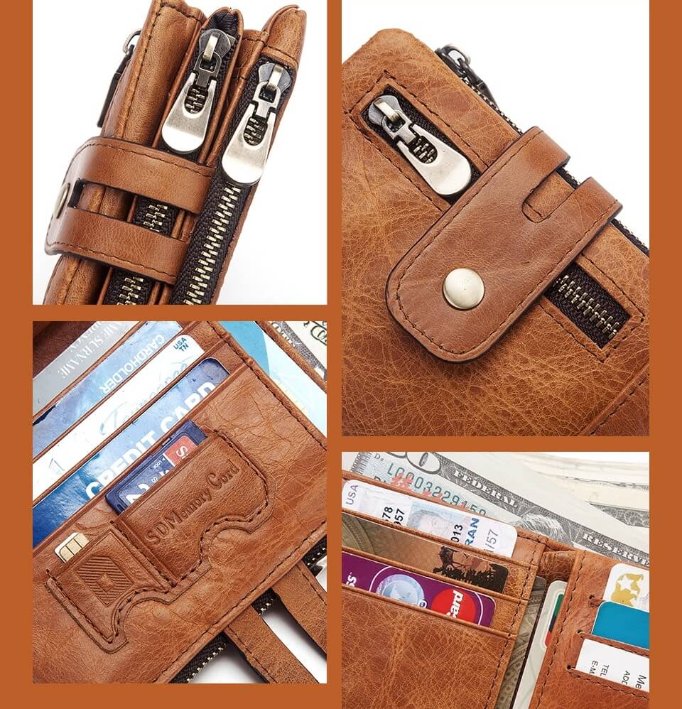 Carteira JEEP de Couro Antifurto com Zíper - Frete Grátis - TechnoLoja