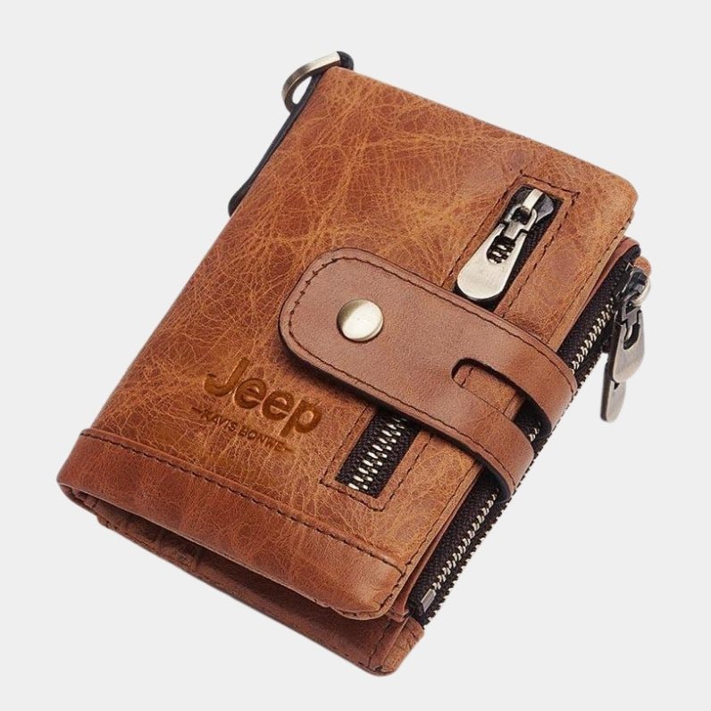 Carteira JEEP de Couro Antifurto com Zíper - Frete Grátis - TechnoLoja