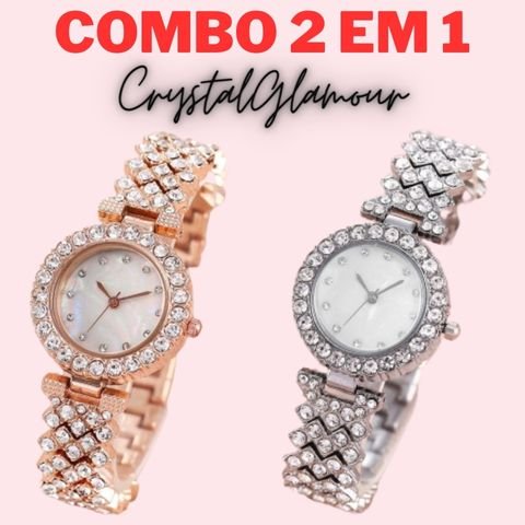 [COMBO 2 EM 1] Relógio Elegante CrystalGlamour™ - TechnoLoja