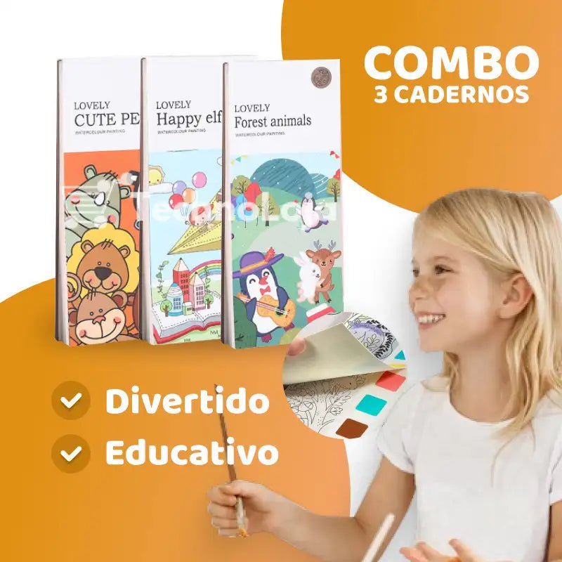 [COMBO 3 EM 1] ArtInPocket™ - Cadernos de Pintura com Pincel (PROMO 40% OFF🔥) - TechnoLoja