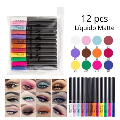 Kit 12 Delineadores Coloridos Com Brilho Neon - TechnoLoja