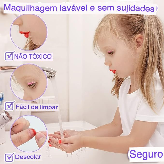 MyLittleMakeUp © - Kit de Maquiagem Infantil Lavável com Água Montessori - TechnoLoja