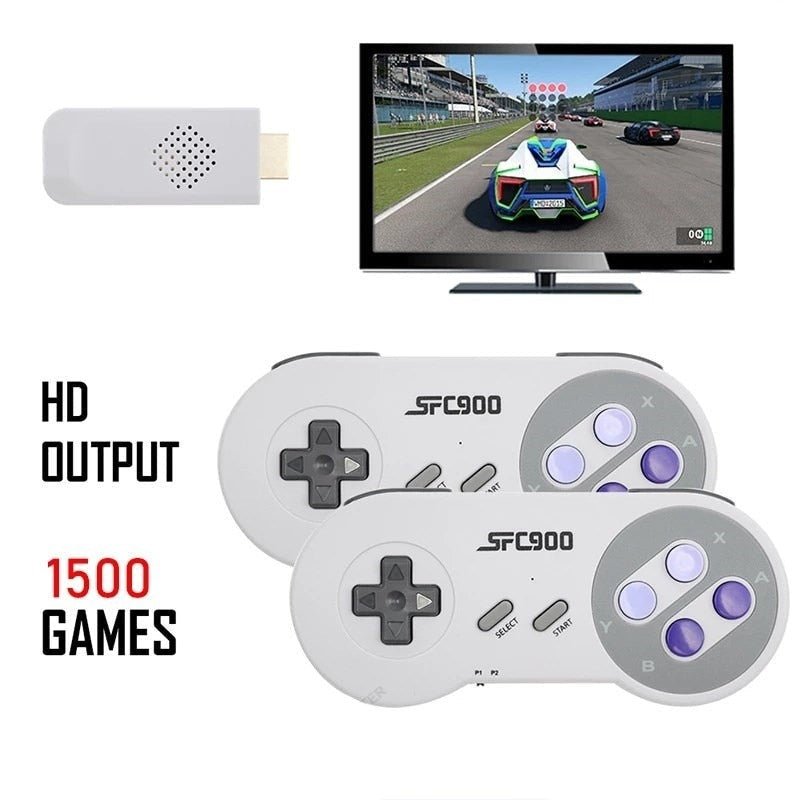 Nintendo Retrô com 1500 jogos nostálgicos + Dois Controles - TechnoLoja