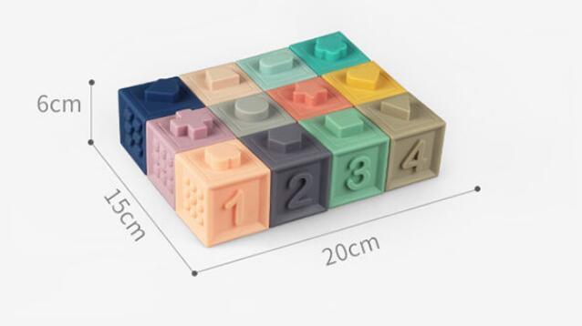 Novos Blocos 3D de Montar para Bebês - Brinquedo de Silicone Macio - TechnoLoja