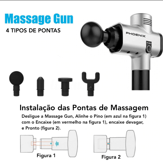 Pistola Power Massagem - Phoenix A2 - TechnoLoja