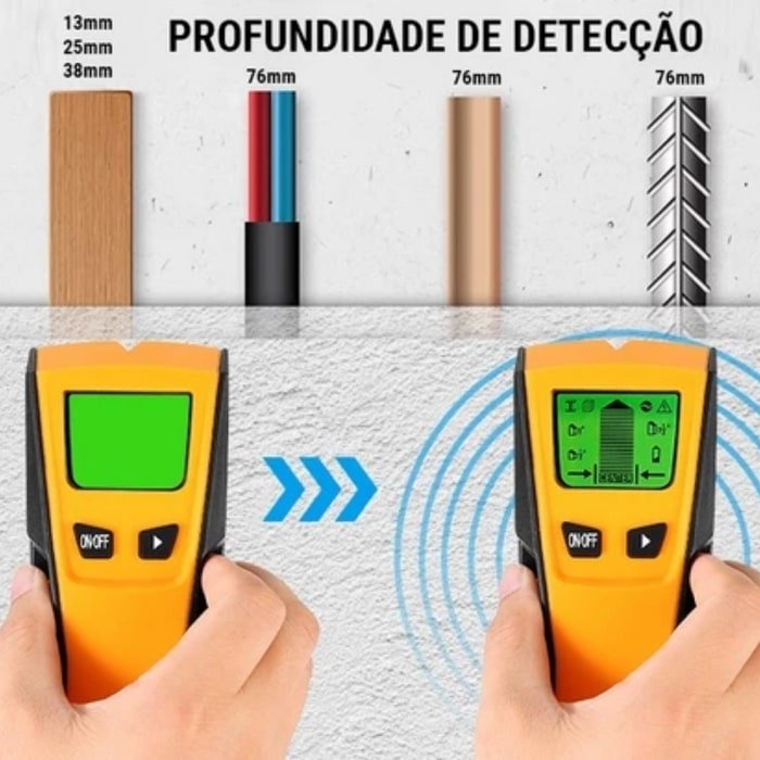 Scanner de Parede - Detector de Tubo, Cano, Água, Pvc, Madeira, Fio, Metal - Frete Grátis - TechnoLoja